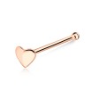 Heart Shaped Bone Nose Stud Silver NSKD-05